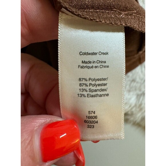 Coldwater Creek Top Size 1X Stretch Round Neck Microsuede Fall Office Layering - Picture 5 of 6